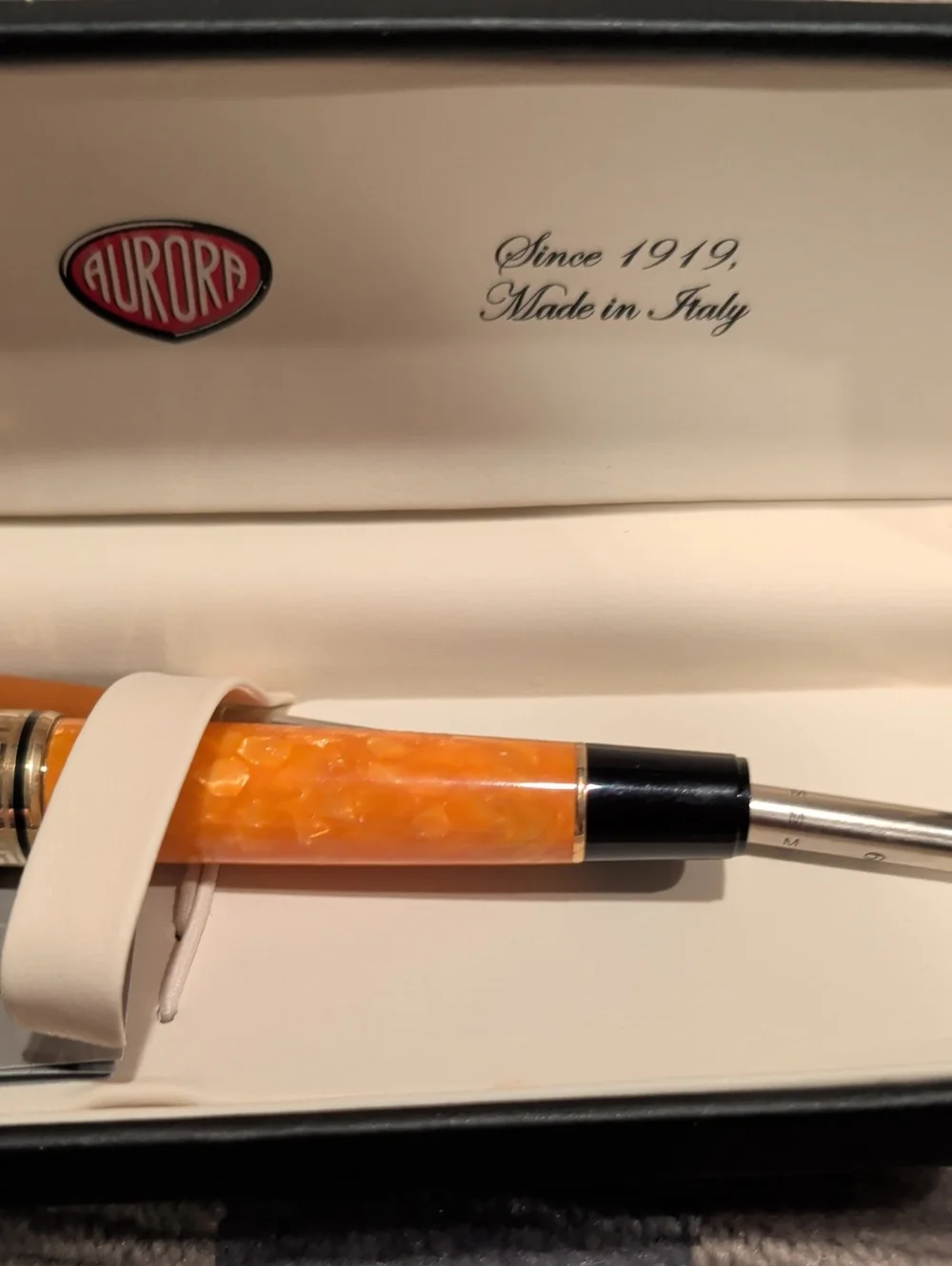 Vintage DuPont Aurora Orange Marbled Pen